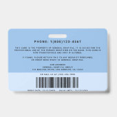 Duoton Medical Staff ID + Barcode Horizontal Ausweis (Back)