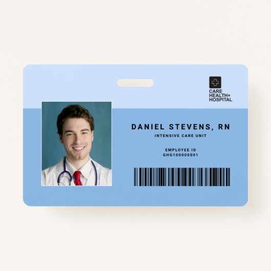 Duoton Medical Staff ID + Barcode Horizontal Ausweis (Vorderseite)
