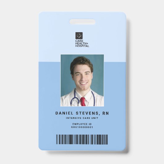 Duoton Medical Staff ID + Barcode Vertikal Ausweis (Front)