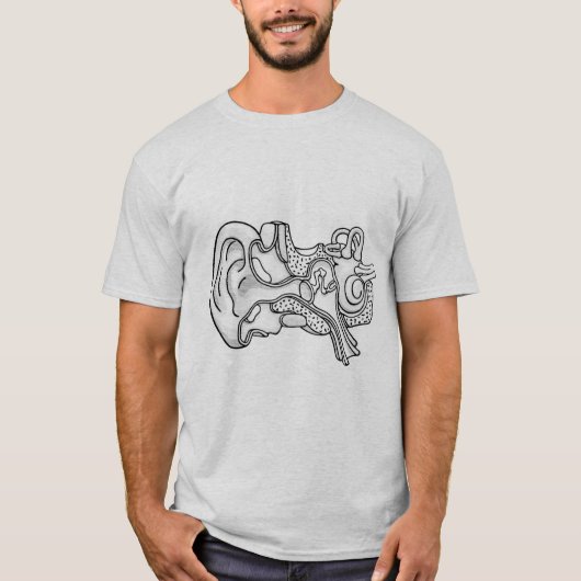 Duotone Anatomie des menschlichen Ohrs T-Shirt (Vorderseite)