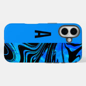 Duotone Block und Swirl Blue Case-Mate iPhone Hülle (Rückseite (Horizontal))