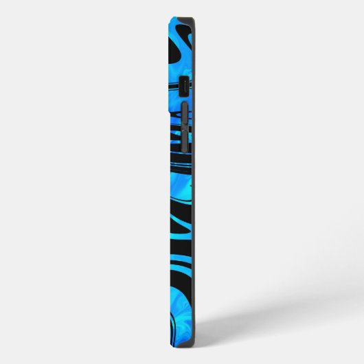 Duotone Block und Swirl Blue iPhone Hülle (Linke Seite)