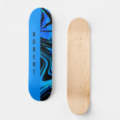 Duotone Block und Swirl Blue Skateboard (Vorderseite)