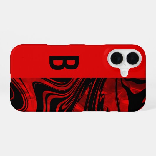 Duotone Block und Swirl Red iPhone 16 Hülle (Rückseite (Horizontal))