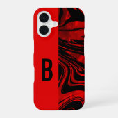 Duotone Block und Swirl Red iPhone 16 Hülle (Rückseite)