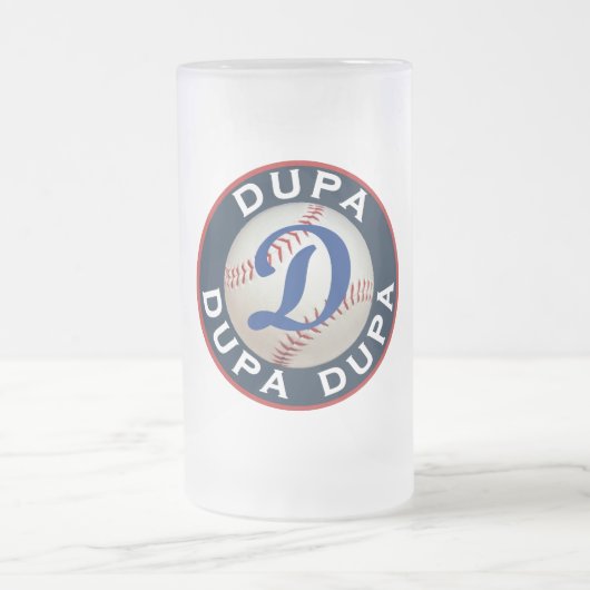 Dupa Baseballlogo Mattglas Bierglas (Mittel)