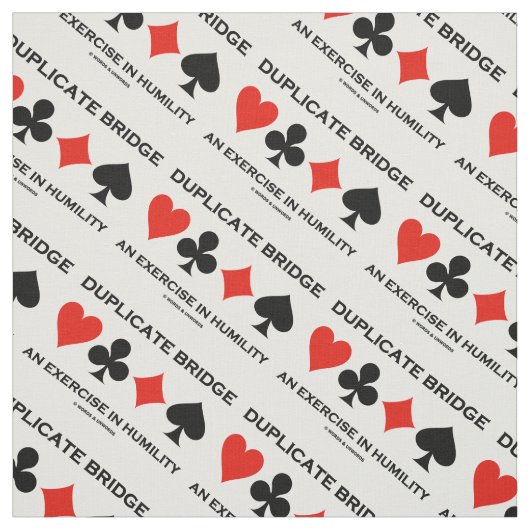 Duplicate Bridge An Exercise In Humility Humor Stoff (Muster)