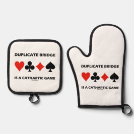 Duplicate Bridge Is A Cathartic Game Card Suits Ofenhandschuh & Topflappen-Set