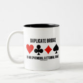 Duplikatbrücke ist ein ephememisches ewiges Spiel Zweifarbige Tasse (Links)