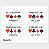 Duplikate Bridge Spieler haben keine Mercy Card An Rechteckiger Aufkleber (Blatt)