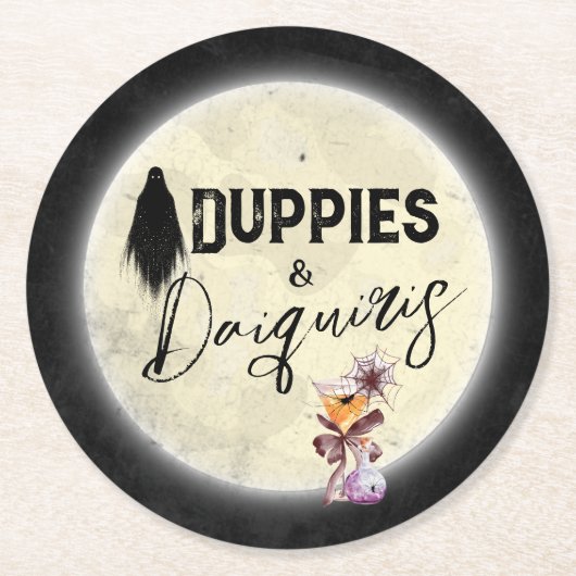 Duppies und Daiquiris Halloween Paper Untersetzer (Vorderseite)
