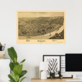 Duquesne, PA Panoramic Map - 1897 Poster (Heimbüro)