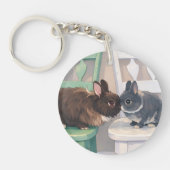 Durable Acrylic Key Chain - Two Rabbits Schlüsselanhänger (Vorderseite)