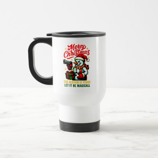 Durable Travel Mug Gangster Snowman Edgy Commuter Reisebecher (Links)