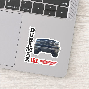 Duramax LBZ Black Truck Sticker mit roten Streifen