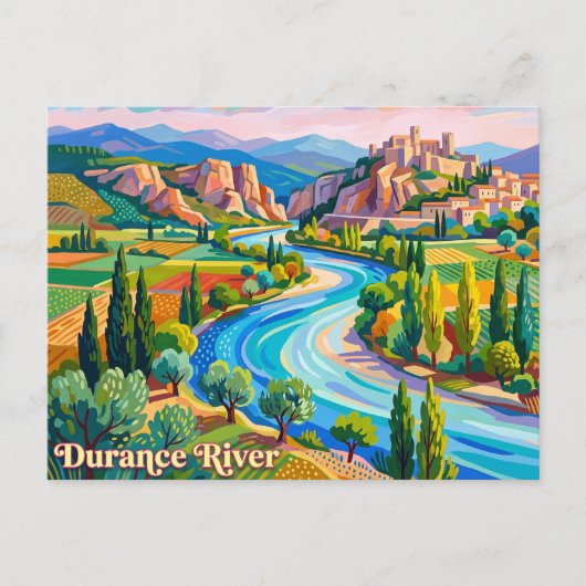 Durance Fluss Frankreich Postkarte (Vorderseite)