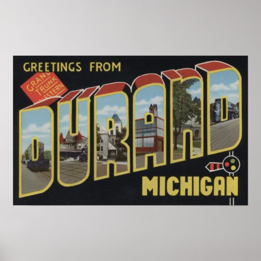 Durand, Michigan - Große Buchstabenszenen Poster (Vorne)