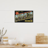 Durand, Michigan - Große Buchstabenszenen Poster (Küche)