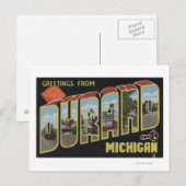 Durand, Michigan - Große Buchstabenszenen Postkarte (Vorne/Hinten)