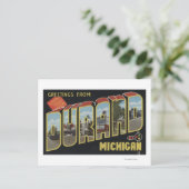 Durand, Michigan - Große Buchstabenszenen Postkarte (Stehend Vorderseite)