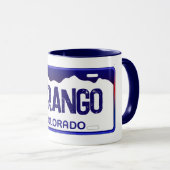 Durango Colorado Blauer Nummernschild Tasse (VorderseiteRechts)