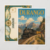 Durango Colorado Dampflok GeoSaga Postkarte (Vorne/Hinten)