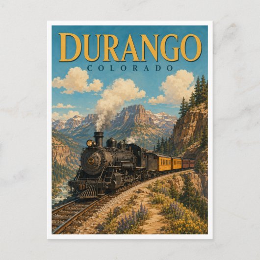 Durango Colorado Dampflok GeoSaga Postkarte (Vorderseite)