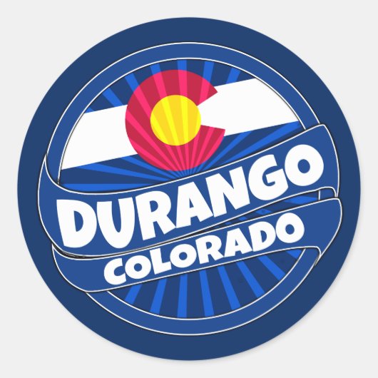 Durango Colorado Fahne platzt Aufkleber (Vorderseite)