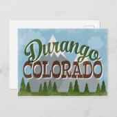 Durango Colorado Fun Retro Snowy Mountains Postkarte (Vorne/Hinten)