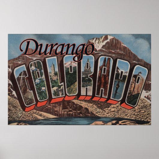Durango, Colorado - Große Buchstabenszenen Poster (Vorne)