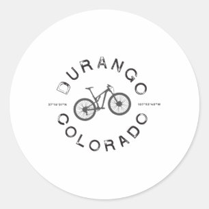 Durango Colorado Mountainbike-T-Shirt Runder Aufkleber
