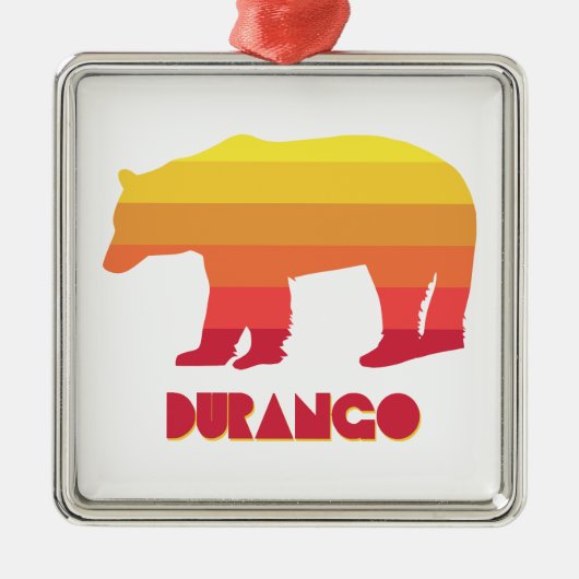 Durango Colorado Rainbow Bear Ornament Aus Metall (Vorne)