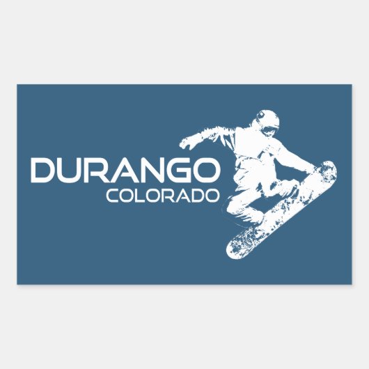 Durango Colorado Snowboarder Rechteckiger Aufkleber (Vorderseite)
