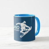 Durango Colorado Snowboarder Tasse (VorderseiteRechts)