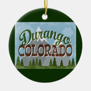 Durango Colorado Spaß Retro Schneeberge Keramik Ornament