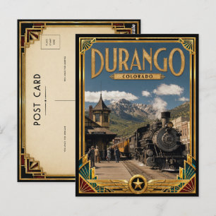 Durango Colorado Vintage Art Deco Goldenes Zeitalt Postkarte