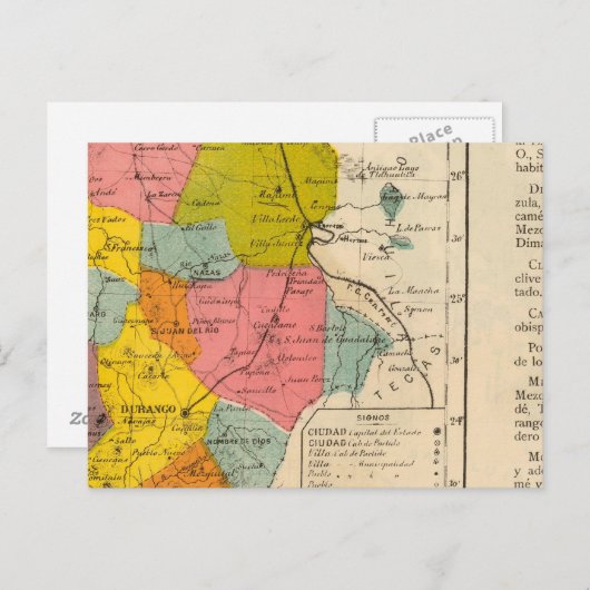 Durango, Mexiko Postkarte (Vorne/Hinten)