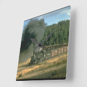 Durango & Silverton Nr. 480_Dampfzüge Quadratische Wanduhr (Winkel)