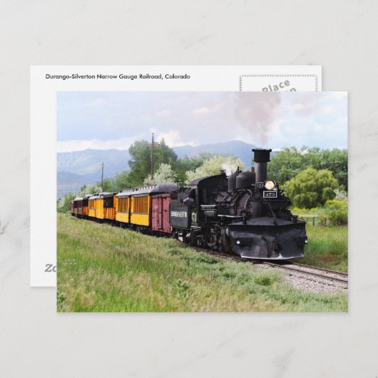 Durango & Silverton Railroad Engineer Karo Track Postkarte (Vorne/Hinten)