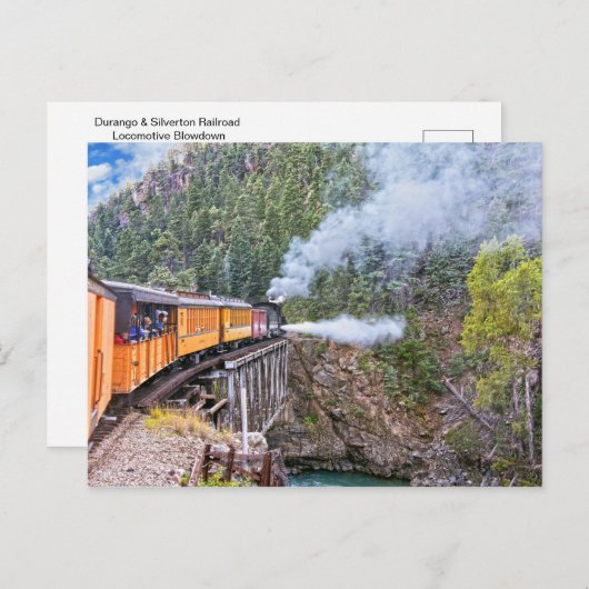 Durango und Silverton Bahn Locomotive Blowdown Postkarte (Vorne/Hinten)