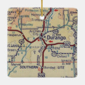 Durango Vintage Map Keramikornament (Rückseite)