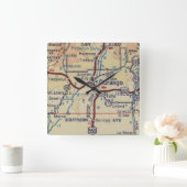 Durango Vintage Map Quadratische Wanduhr (Zuhause)