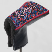 Durant Lions Golf - Blue paisley floral Headcover (3/4 Vorderseite)