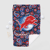 Durant Lions Golf - Paisley Blue Floral Golfhandtuch (Insitu)