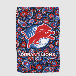 Durant Lions Golf - Paisley Blue Floral Golfhandtuch