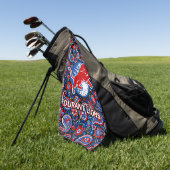 Durant Lions Golf - Paisley Blue Floral Golfhandtuch (Gras)