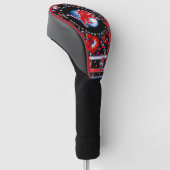 Durant Lions Golf - Rotes Blumenmuster Headcover (angewinkelt)