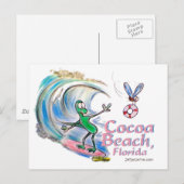 Durante Surfen Cocoa Beach, Florida Postkarte (Vorne/Hinten)