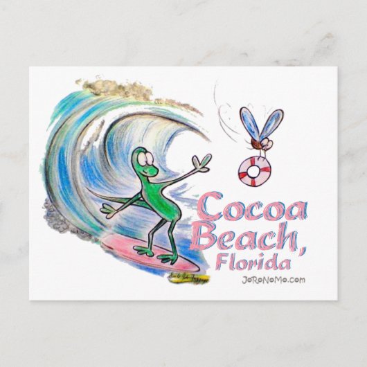 Durante Surfen Cocoa Beach, Florida Postkarte (Vorderseite)
