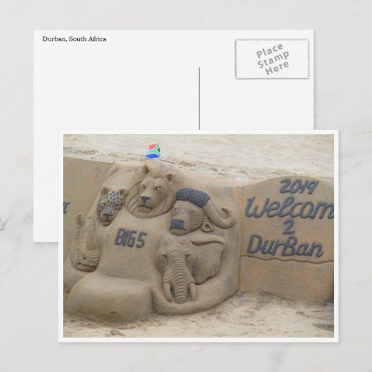 Durban Beach Willkommen Postkarte (Vorne/Hinten)